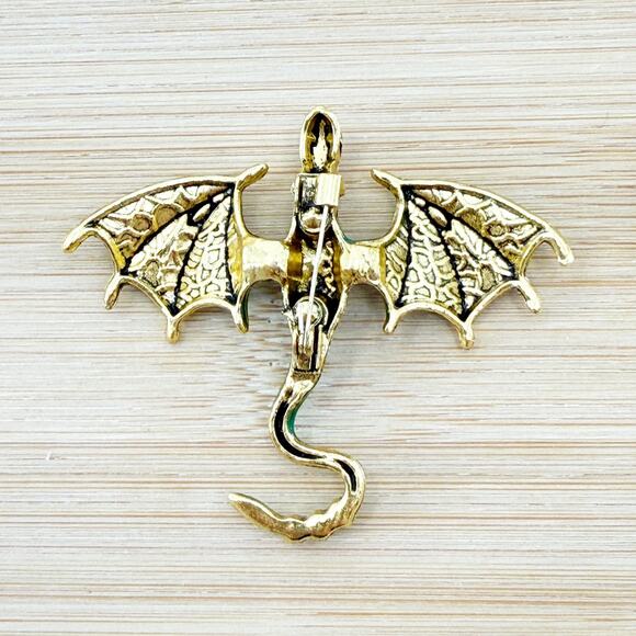 Green Dragon Pin, Dragon Brooch, Dragon Enamel Pins, Dragon Age Pin - Picture 2 of 4